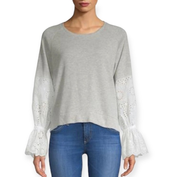 NWT, Generation Love Penelope Embroidered Top, Heather Gray, Size S - Picture 1 of 13